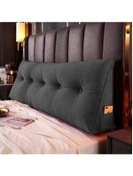 Almofada Para Cabeceira Encosto Apoio Lombar Spot 195cm Com Porta Celular Suede - Abmaza Cor Cinza