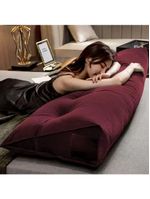 Almofada Para Cabeceira Encosto Apoio Lombar Spot 195cm Com Porta Celular Suede - Abmaza Vermelho