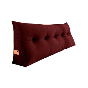 Almofada Para Cabeceira Encosto Apoio Lombar Spot 160cm Com Porta Celular Suede - Abmaza Cor Vermelho Escuro