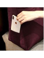 Almofada Para Cabeceira Encosto Apoio Lombar Spot 160cm Com Porta Celular Suede - Abmaza Vermelho