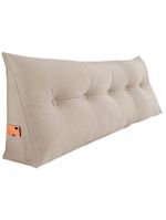 Almofada Para Cabeceira Encosto Apoio Lombar Spot 195cm Com Porta Celular Suede - Abmaza Cor Bege