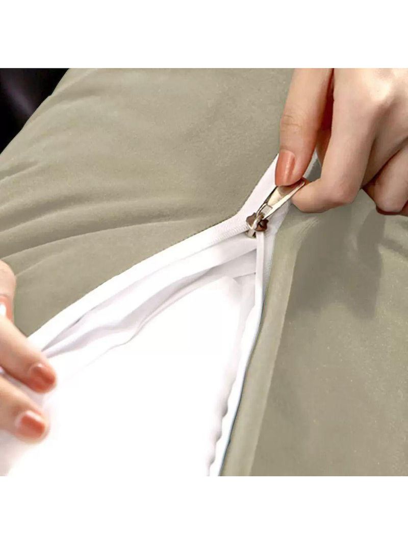 Almofada Para Cabeceira Encosto Apoio Lombar Spot 195cm Com Porta Celular Suede - Abmaza Cor Bege