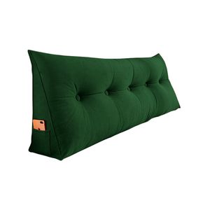 Almofada Para Cabeceira Encosto Apoio Lombar Spot 195cm Com Porta Celular Suede - Abmaza Cor Verde