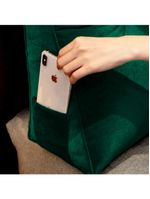 Almofada Para Cabeceira Encosto Apoio Lombar Spot 195cm Com Porta Celular Suede - Abmaza Cor Verde