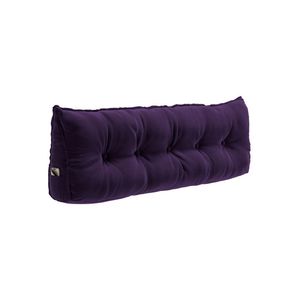 Almofada Para Cabeceira Encosto Apoio Lombar Spot 195cm Com Porta Celular Veludo - Abmaza Cor Violeta Escuro