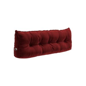 Almofada Para Cabeceira Encosto Apoio Lombar Spot 160cm Com Porta Celular Veludo - Abmaza Cor Vermelho