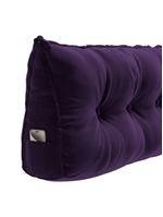 Almofada Para Cabeceira Encosto Apoio Lombar Spot 195cm Com Porta Celular Veludo - Abmaza Violeta