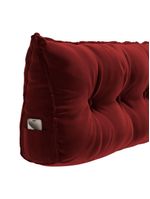 Almofada Para Cabeceira Encosto Apoio Lombar Spot 195cm Com Porta Celular Veludo - Abmaza Vermelho