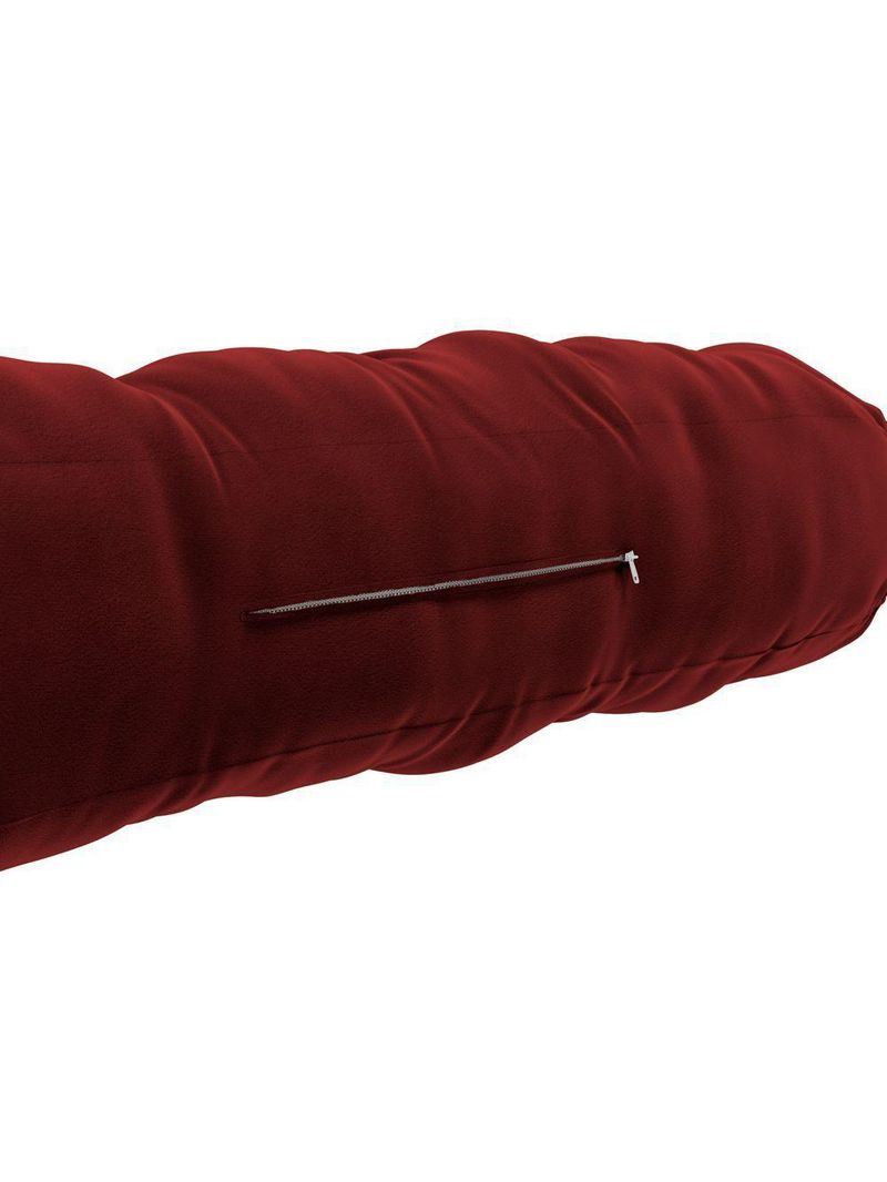 Almofada Para Cabeceira Encosto Apoio Lombar Spot 195cm Com Porta Celular Veludo - Abmaza Vermelho