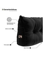 Almofada Para Cabeceira Encosto Apoio Lombar Spot 195cm Com Porta Celular Veludo - Abmaza Cor Preto