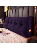 Almofada Para Cabeceira Encosto Apoio Lombar Spot 160cm Com Porta Celular Veludo - Abmaza Violeta
