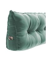 Almofada Para Cabeceira Encosto Apoio Lombar Spot 195cm Com Porta Celular Veludo - Abmaza Verde