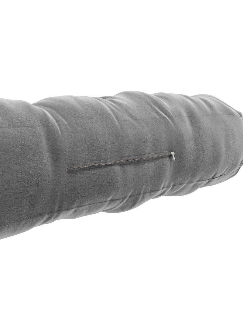 Almofada Para Cabeceira Encosto Apoio Lombar Spot 195cm Com Porta Celular Veludo - Abmaza Cinza