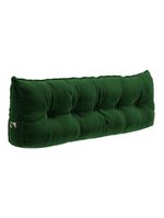 Almofada Para Cabeceira Encosto Apoio Lombar Spot 195cm Com Porta Celular Veludo - Abmaza Verde