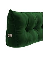 Almofada Para Cabeceira Encosto Apoio Lombar Spot 195cm Com Porta Celular Veludo - Abmaza Verde