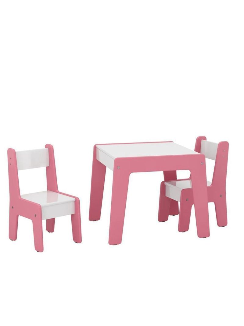 Jogo De Mesa E 2 Cadeiras Infantil Honduras Branco/rosa