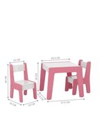 Jogo De Mesa E 2 Cadeiras Infantil Honduras Branco/rosa