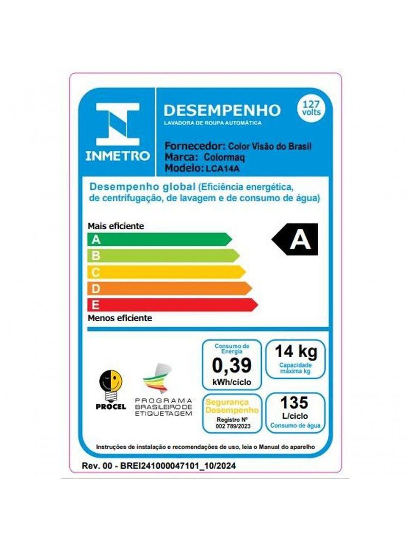 Máquina De Lavar Colormaq 14kg Branco 220V