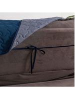 Protetor De Sofá Assento 1,80m Retrátil Shield Dupla Face Hipercal 400 Fios 100% Poliéster - Marinho/cinza