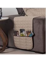 Protetor De Sofá Assento 2,20m Retrátil Shield Dupla Face Hipercal 400 Fios 100% Poliéster - Cáqui/marrom