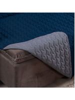 Protetor De Sofá Assento 1,80m Retrátil Shield Dupla Face Hipercal 400 Fios 100% Poliéster - Marinho/cinza