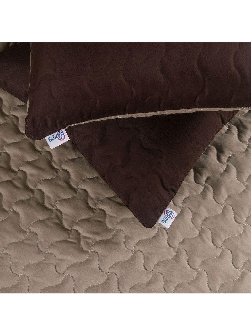 Protetor De Sofá Assento 1,80m Retrátil Shield Dupla Face Hipercal 400 Fios 100% Poliéster - Cáqui/marrom