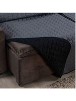 Protetor De Sofá Assento 2,20m Retrátil Shield Dupla Face Hipercal 400 Fios 100% Poliéster - Cinza/preto