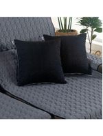 Protetor De Sofá Assento 2,20m Retrátil Shield Dupla Face Hipercal 400 Fios 100% Poliéster - Cinza/preto