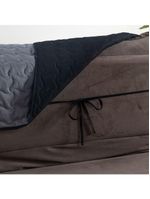 Protetor De Sofá Assento 2,20m Retrátil Shield Dupla Face Hipercal 400 Fios 100% Poliéster - Cinza/preto