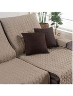 Protetor De Sofá Assento 2,20m Retrátil Shield Dupla Face Hipercal 400 Fios 100% Poliéster - Cáqui/marrom