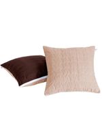 Par De Capas De Almofada Shield Dupla Face Hipercal 400 Fios 100% Poliéster - Marrom/cáqui
