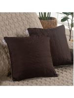 Par De Capas De Almofada Shield Dupla Face Hipercal 400 Fios 100% Poliéster - Marrom/cáqui