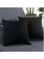 Par De Capas De Almofada Shield Dupla Face Hipercal 100% Poliéster - Cinza/preto