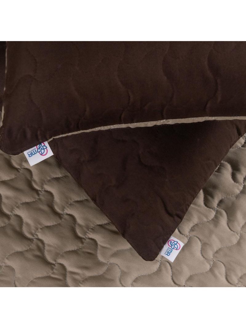 Par De Capas De Almofada Shield Dupla Face Hipercal 400 Fios 100% Poliéster - Marrom/cáqui