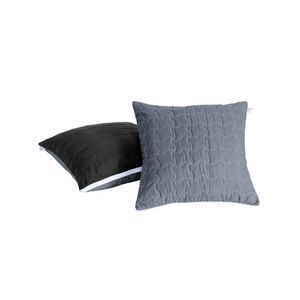 Par De Capas De Almofada Shield Dupla Face Hipercal 100% Poliéster - Cinza/preto
