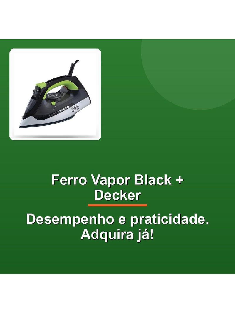 Ferro Vapor Black + Decker Fx2700 Antigotejamento 220V