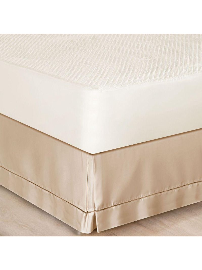 Saia Cama Solteiro Box Cáqui