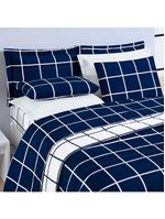 Kit Cobre Leito King 200 Fios 3 Peças Azul Marinho