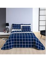 Kit Cobre Leito King 200 Fios 3 Peças Azul Marinho