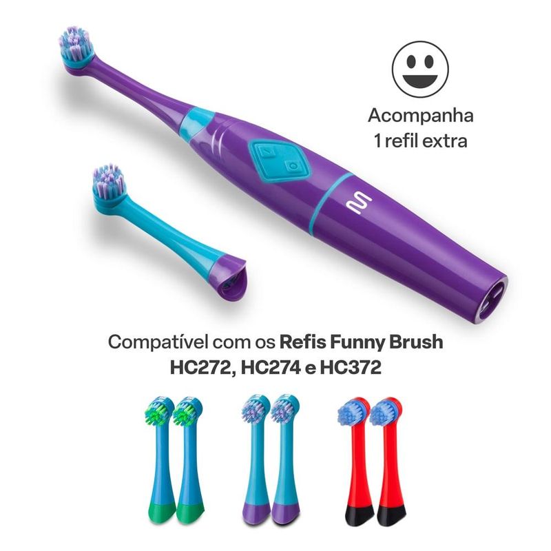 Escova infantil elétrica rotacional multi saúde funny brush niko - hc054