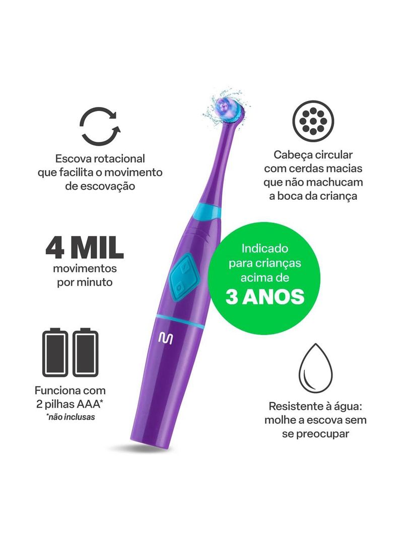 Escova infantil elétrica rotacional multi saúde funny brush niko - hc054