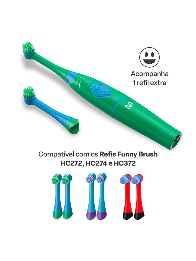 Escova infantil elétrica rotacional multi saúde funny brush fred  - hc053