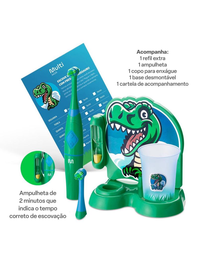 Escova infantil elétrica rotacional multi saúde funny brush fred  - hc053