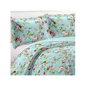 Kit Cobre Leito Colcha Mix Queen Estampado Dupla Face Floral 3 Peças - Luiza