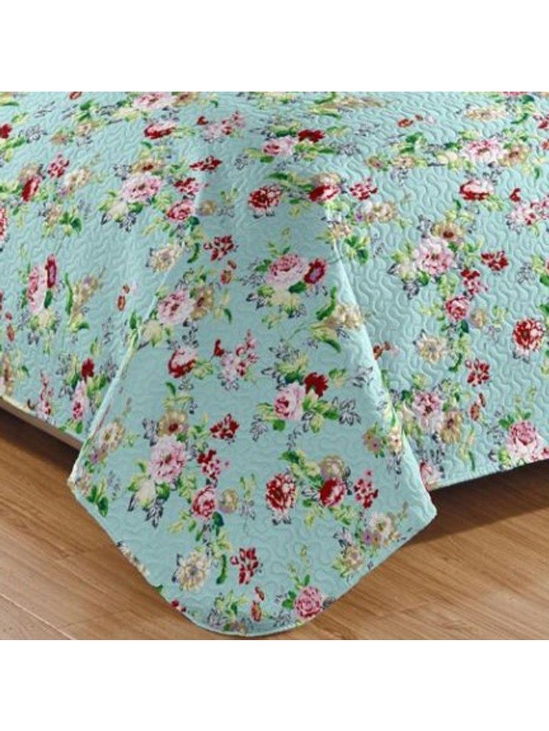 Kit Cobre Leito Colcha Mix Queen Estampado  3 Peças - Luiza