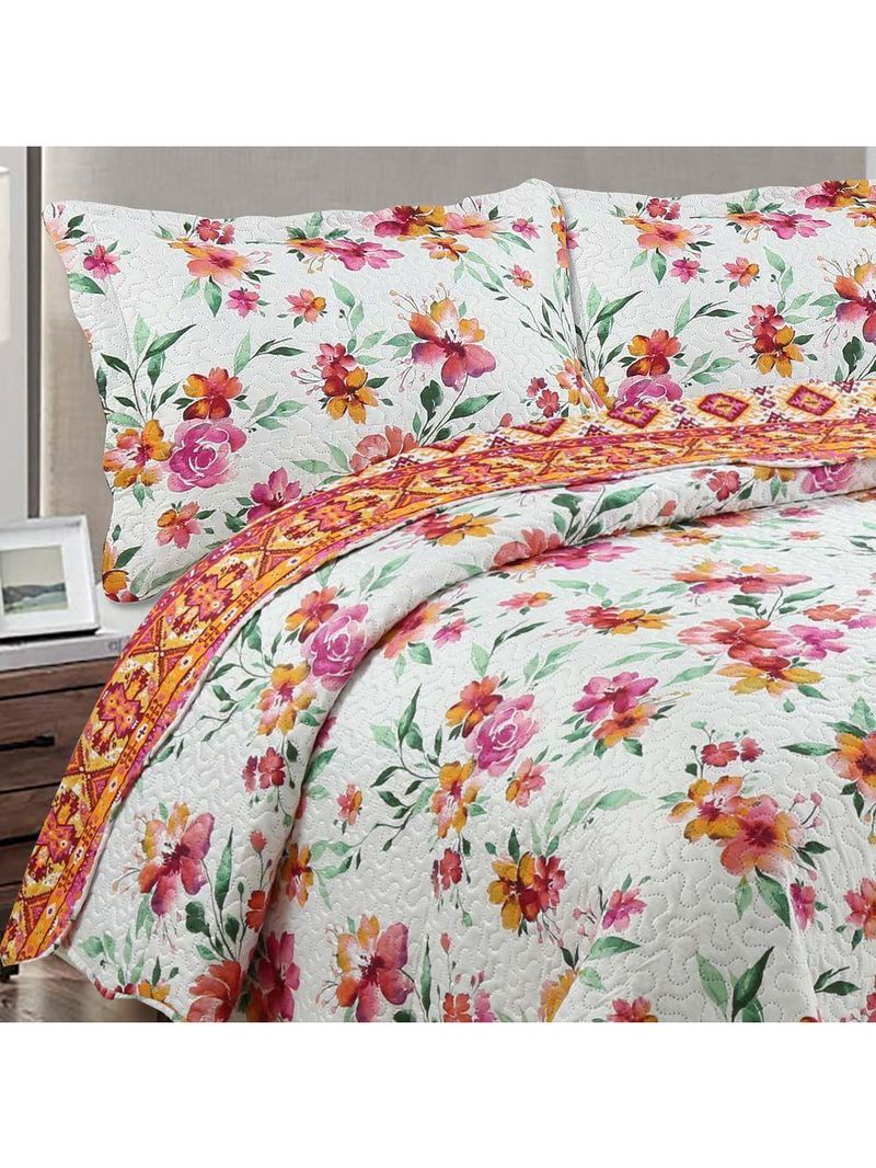 Kit Cobre Leito Colcha Casa Scarpa Mix Queen 3 Peças/Lilian