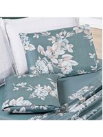 Jogo Cama Lençol Celi Casal Padrão Micropercal 200 Fios 4 Peças - Verde Floral