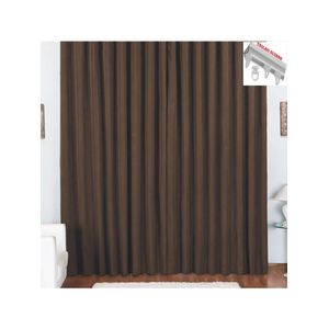 Cortina Tóquio Para Trilho Suisso Max Tecido Oxford 4,00M X 2,80M Janela - Marrom