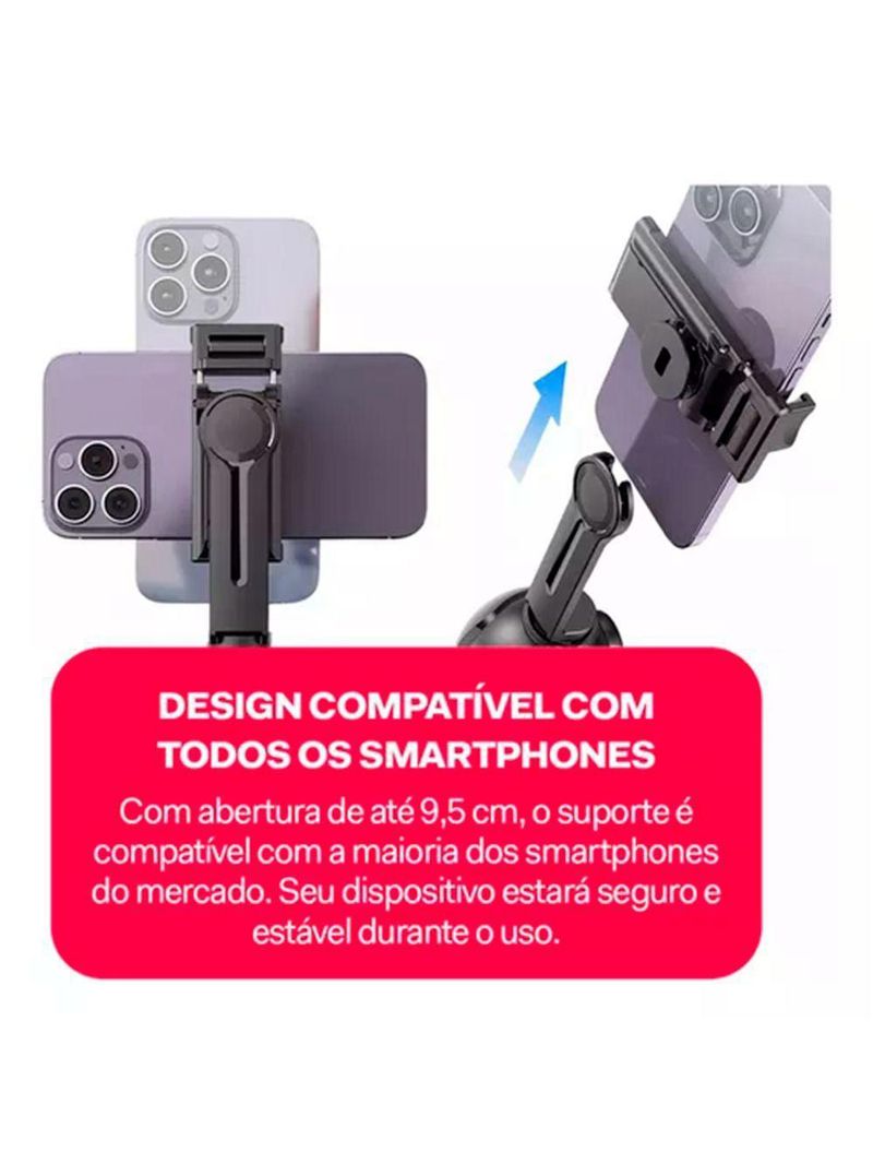 Gimbal Suporte Celular 360 Reconhecimento Facial Lançamento