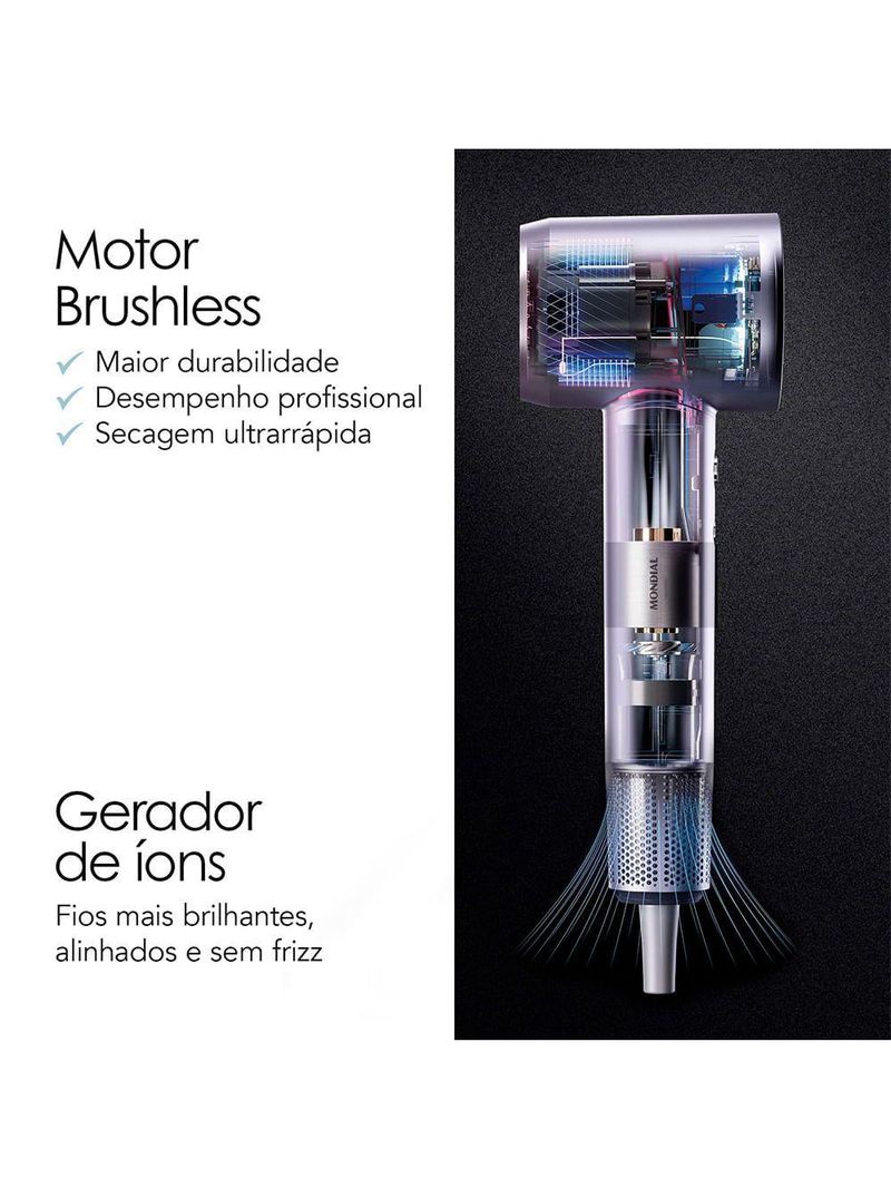 Secador Mondial Ultra Sonic SCP-01-US Bldc Com Led Inteligente 220V